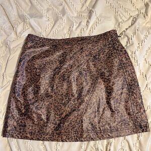 Free People Brown Leopard Print Skirt